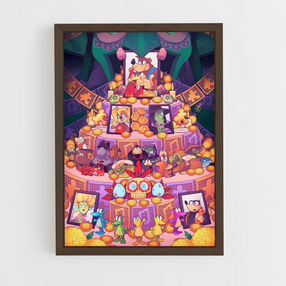 Poster Banjo et les Chats Enjoués – affiche Super Smash Bros (vue 5)